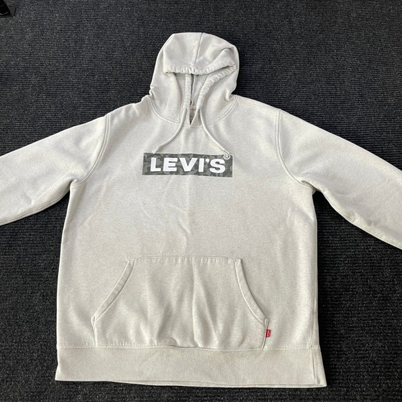 Levi's Other - Levis Mens Camo Box Logo Hoodie Oatmeal Heather Fleece Pullover Large